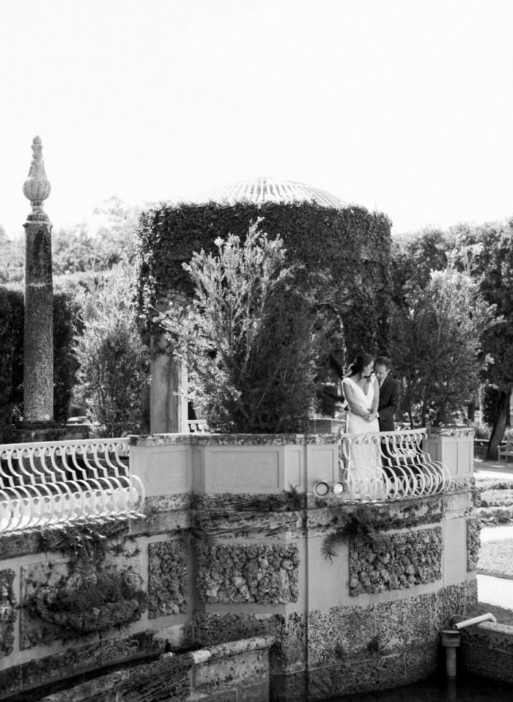 vizcaya museum and gardens, vizcaya on film, vizcaya museum wedding, black and white wedding images, wedding designer florida