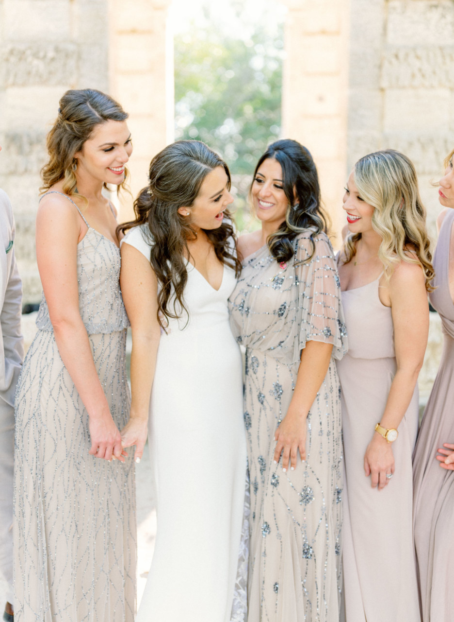 bridal stylist, mismatched colorful bridesmaid dresses, neutral bridesmaid dresses with colorful bouquets, bridesmaids dresses, bridal party, bridal squad inspo, bridesmaid dress inspo