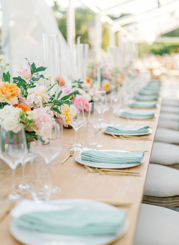 Tablescape Event Rentals and Design by Jennifer Buono Events, colorful wedding in south florida | Vizcaya Museum | Jennifer Buono Events